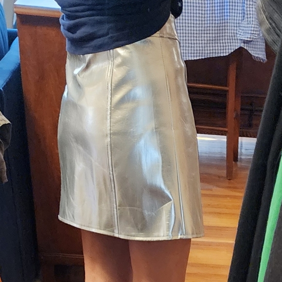 NWT Silver vegan leather miniskirt - Picture 6 of 9